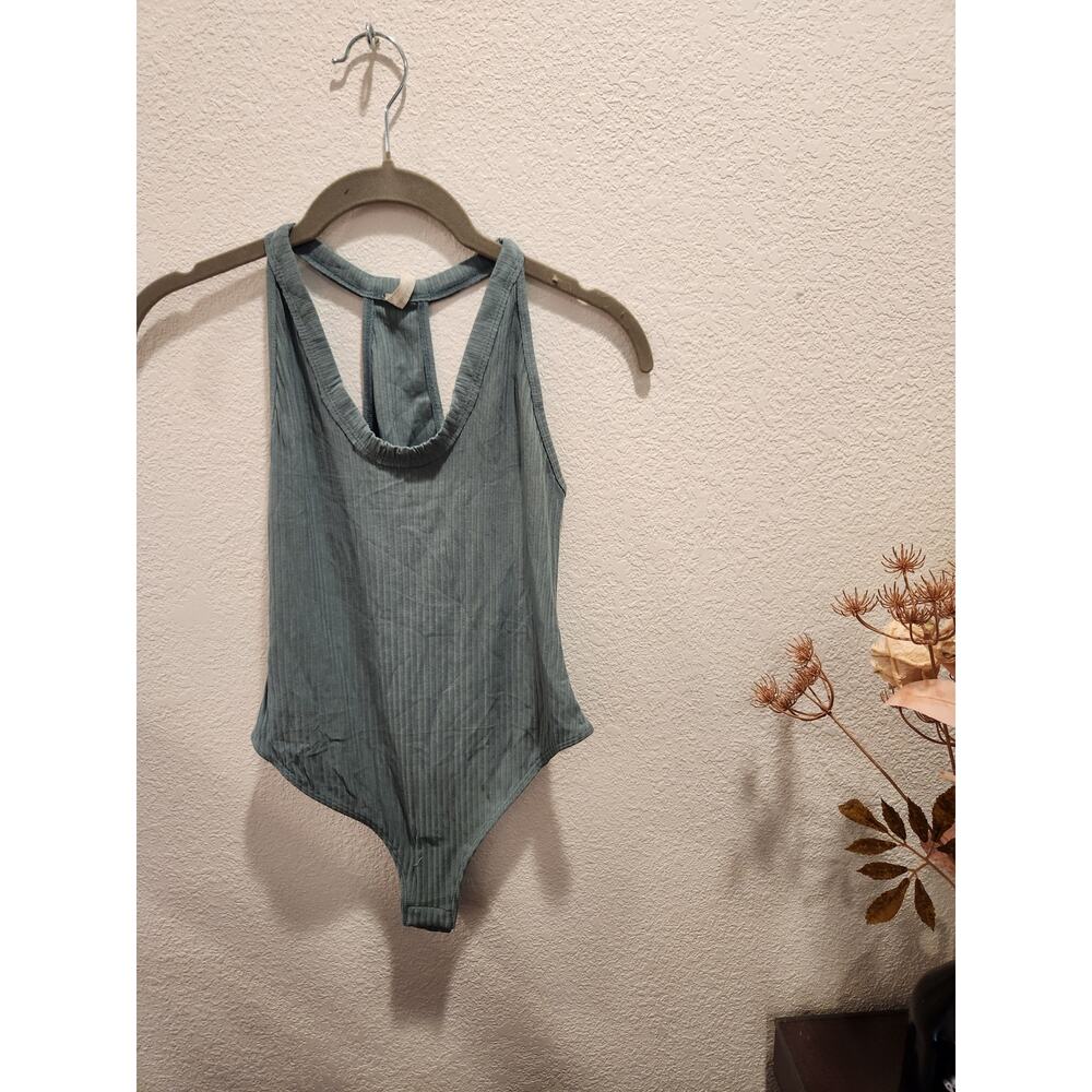NWOT Free People‎ Speed Dial Bodysuit in Sea Breeze XS Ribbed